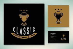 campione trofeo tazza per Vintage ▾ retrò sport bar club bar taverna ristorante logo design ispirazione vettore