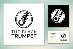 ottone musicale strumento, semplice nero tromba cornetta per jazz musica logo design vettore