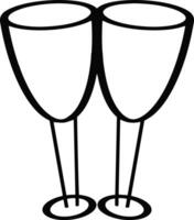 scarabocchio bicchiere crostini icona schizzo mano dravn vettore illustrazione