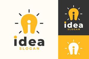 lettera io lampada lampadina logo design idea vettore