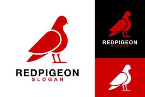 rosso Piccione volante pollame logo design vettore