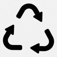 riciclare simbolo icona. riciclare o raccolta differenziata frecce icona. vettore riciclare cartello