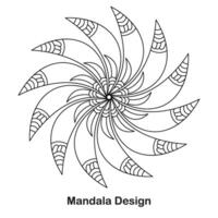 ruotare semplice mandala design colorazione libro pagina vettore