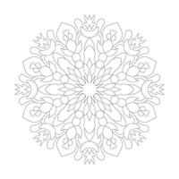 mandala fiore semplice design colorazione libro pagina vettore file