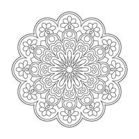 semplice floreale fascino mandala design colorazione libro pagina vettore