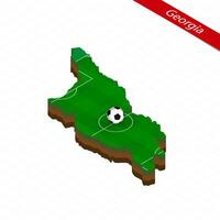 isometrico carta geografica di Georgia con calcio campo. calcio palla nel centro di calcio intonazione. vettore