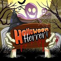 felice sfondo di halloween con banner horror di halloween vettore