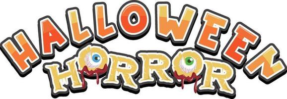 logo della parola horror di halloween vettore
