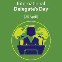 illustrazione vettore grafico di silhouette di un' femmina delegare, mostrando il pianeta terra come un' sfondo, Perfetto per internazionale giorno, internazionale delegati giorno, celebrare, saluto carta, eccetera.