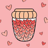 illustrazione di un' vaso contenente amore con carino grafia. carino sfondi, sfondi e carte vettore
