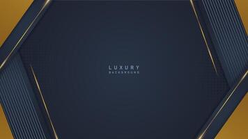 astratto lusso buio blu sfondo con d'oro ornamento. lusso premio vettore design