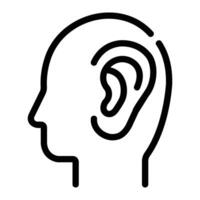 orecchio linea icona sfondo bianca vettore