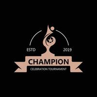 trofeo logo vincitore, gli sport torneo campionato tazza design. minimalista emblema sport, club negozio semplice icona vettore