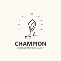 moderno trofeo linea arte logo vincitore e campionato tazza disegno, minimalista semplice elemento vettore