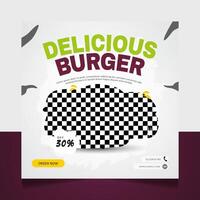 delizioso hamburger sociale media bandiera inviare design modello vettore