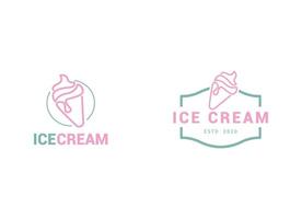 premio ghiaccio crema illustrazione logo design vettore