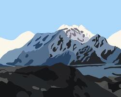 vettore isolato illustrazione di il tien Shan montagna gamma.