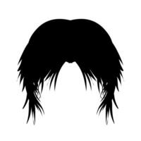 design illustrazione di il forma di un' dell'uomo lungo nero capelli. Perfetto per adesivi, carta elementi, sociale media, striscioni, manifesti vettore