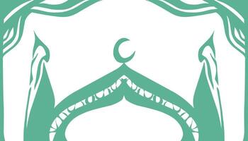 sfondo tema di Ramadan e musulmano vacanze nel menta verde colore, con un' immagine di un' moschea cupola. vettore