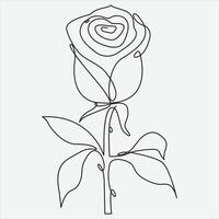 continuo linea mano disegno vettore illustrazione rosa fiore. uno linea continuo vettore disegno arte. Perfetto per parete arte poster,casa arredamento, maglietta Stampa o mobile Astuccio