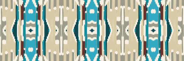 modello etnico ikat senza cuciture in tribale. design per sfondo, carta da parati, illustrazione vettoriale, tessuto, abbigliamento, moquette, tessuto, batik, ricamo. vettore