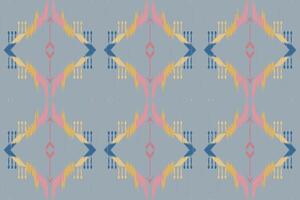 etnico astratto ikat art. motivo a onde senza cuciture in stile tribale, popolare e messicano. stampa di ornamenti d'arte geometrica azteca. design per moquette, carta da parati, abbigliamento, avvolgimento, tessuto, copertina. vettore