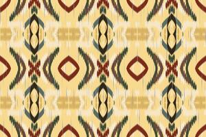 etnico astratto ikat art. motivo a onde senza cuciture in stile tribale, popolare e messicano. stampa di ornamenti d'arte geometrica azteca. design per moquette, carta da parati, abbigliamento, avvolgimento, tessuto, copertina. vettore