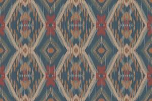 etnico astratto ikat art. motivo a onde senza cuciture in stile tribale, popolare e messicano. stampa di ornamenti d'arte geometrica azteca. design per moquette, carta da parati, abbigliamento, avvolgimento, tessuto, copertina. vettore