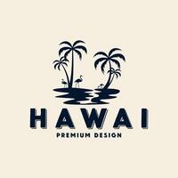 spiaggia logo estate vacanza Hawaii Noce di cocco albero vettore icona simbolo illustrazione design modello