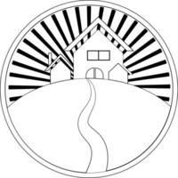 casa logo design con sfondo modello vettore