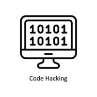 codice pirateria vettore schema icona stile illustrazione. eps 10 file