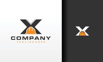 lettera X costruzione casco logo vettore