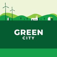 verde città illustrazione design modello vettore