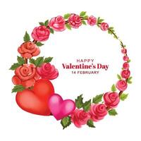 felice giorno di san valentino sfondo adorabile della cartolina d'auguri del cuore vettore