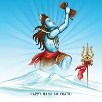 illustrazione di shivratri con signore shiva per maha shivratri celebrazione sfondo vettore