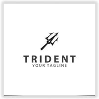 tridente logo design piatto vettore illustrazione