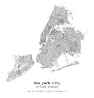 nuovo York città unito stati strada arte carta geografica vettore