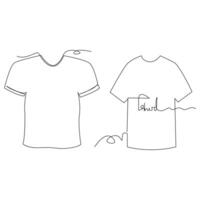 t camicia Abiti continuo singolo linea schema vettore arte disegno e semplice uno linea camicia minimalista design