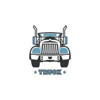 camion logo design con blu e bianca colori vettore