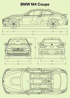 2014 BMW m4 coupe auto planimetria vettore