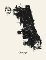 città strada carta geografica di Chicago Illinois Stati Uniti d'America vettore