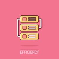 miglioramento icona nel comico stile. efficienza cartone animato vettore illustrazione su isolato sfondo. produttività spruzzo effetto attività commerciale concetto.