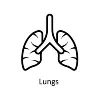 polmoni vettore schema icona stile illustrazione. eps 10 file