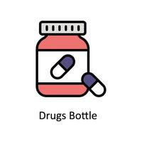 farmaci bottiglia vettore pieno schema icona stile illustrazione. eps 10 file