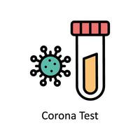 corona test vettore pieno schema icona stile illustrazione. eps 10 file