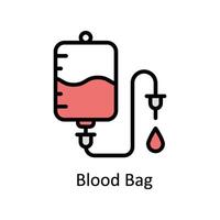 sangue Borsa vettore pieno schema icona stile illustrazione. eps 10 file