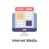 Internet media vettore piatto icona stile illustrazione. eps 10 file