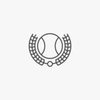 tennis logo linea arte vettore