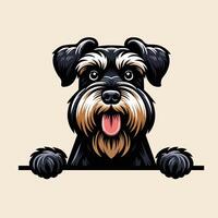 ai generato gigante schnauzer cane sbirciando viso illustrazione gratuito vettore