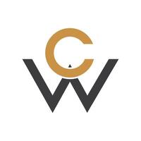 iniziale lettera cw logo o bagno logo vettore design modello